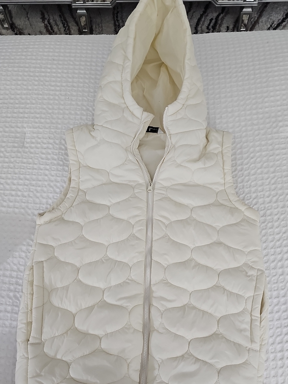 DSG Cream Quilted Hooded Vest for Kids